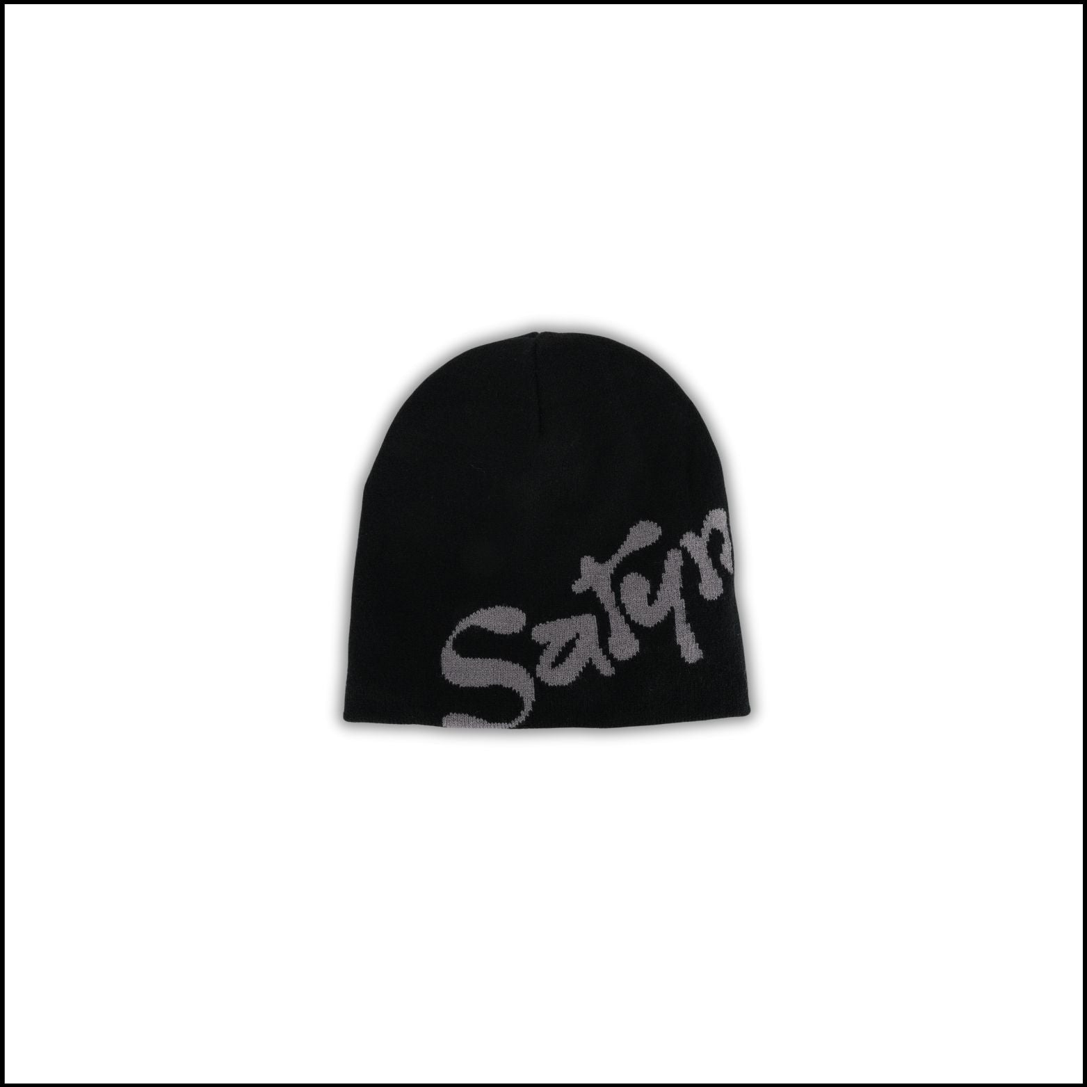 SatynBeanie Schwarz - Satin-Innenseite