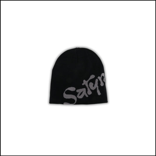 SatynBeanie Schwarz - Satin-Innenseite