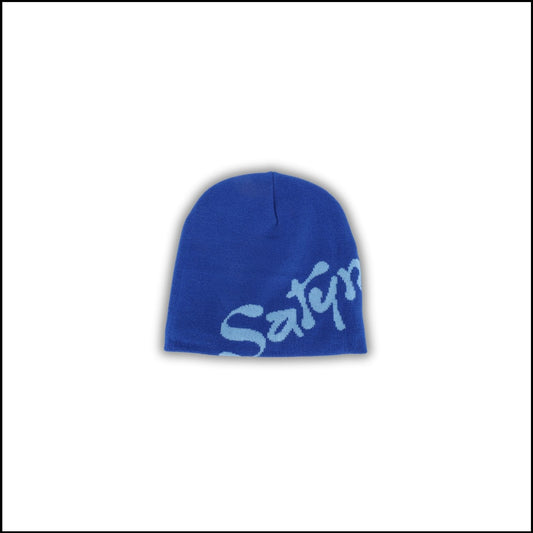 SatynBeanie Blau - Satin-Innenseite